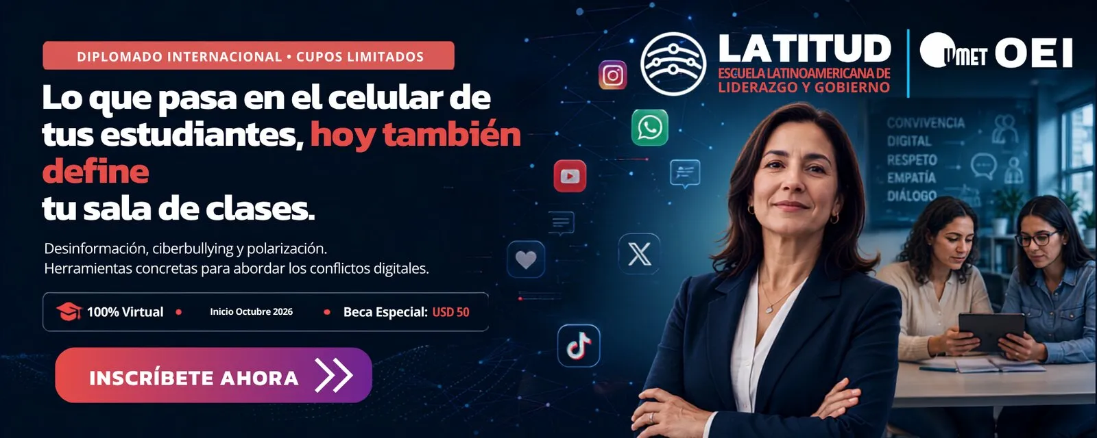 Diplomado LATITUD: plataformas digitales, conflictos y educación