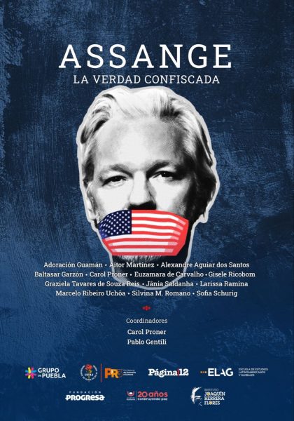Portada de Assange: La verdad confiscada, libro del Grupo de Puebla